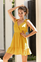 Rückenfreies Kleid mit V-Ausschnitt und Neckholder